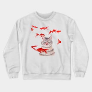 angry cat Crewneck Sweatshirt